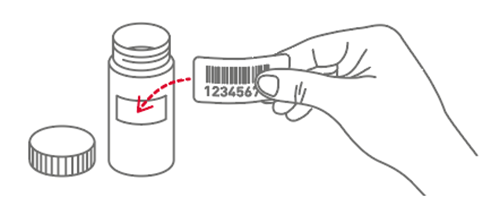 Instructions: Attach barcode to sample bottle